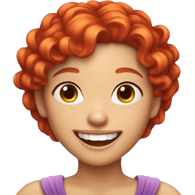 Cute Girl Queen Laughing With Red Hair emoji