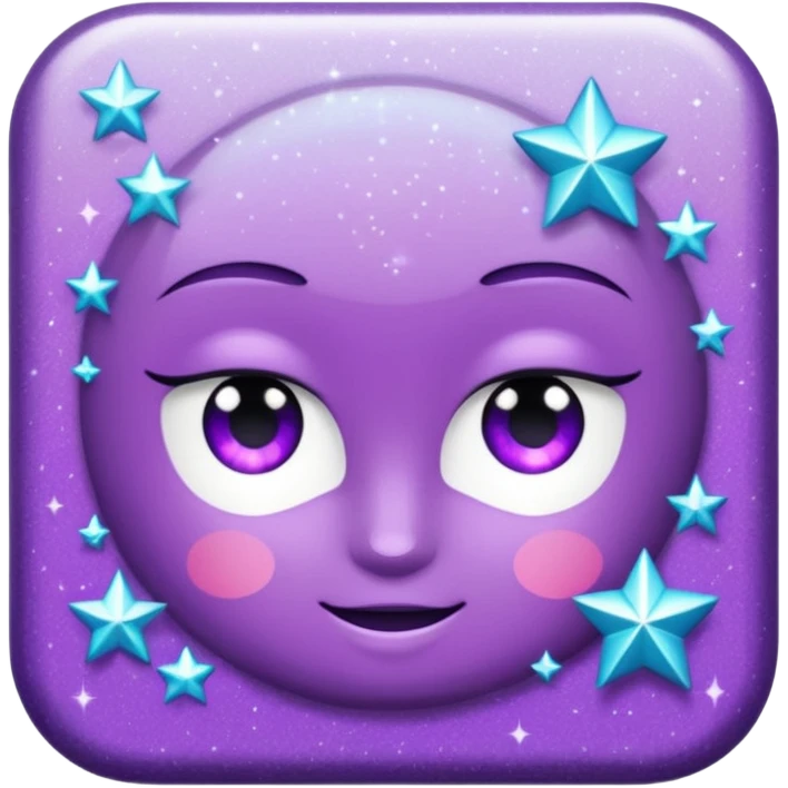 Glitter Purple and Cian Mark Check emoji