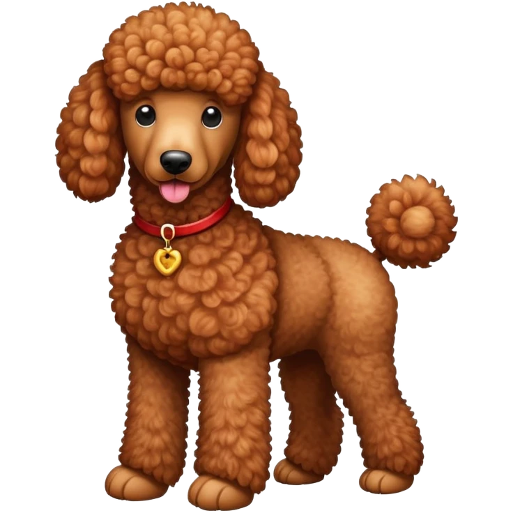 Red standard poodle teddy bear cut emoji