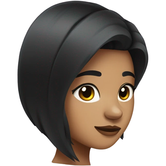 black hair girl Wolfcut  emoji