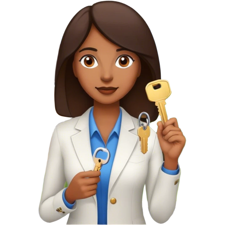 brown lady in real estate job with house emoji