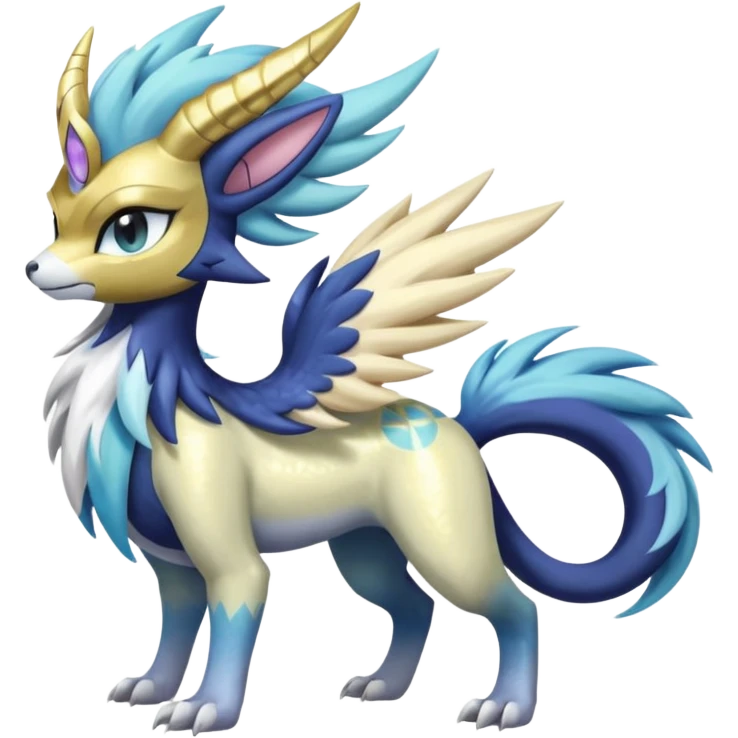 Shiny Sunny furry scaly painted Asian pastel-gradient Absol-Meloetta-Solgaleo-Luxray-Suicune-fusion emoji