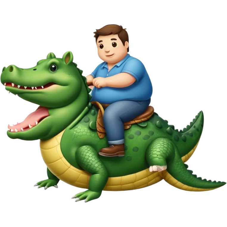 A fat pig riding a alligator  emoji