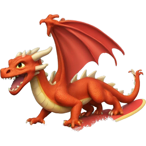 a dragon surfing emoji