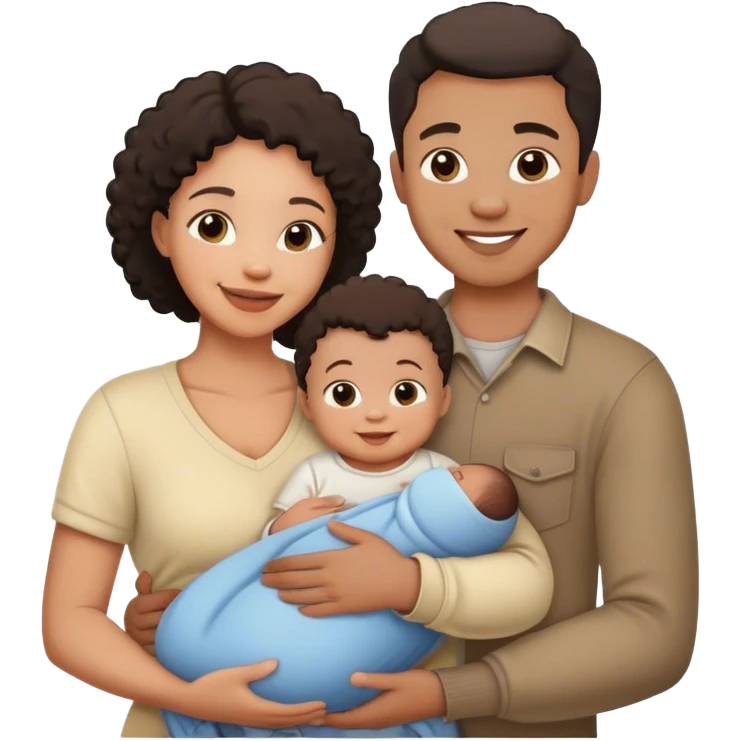 1 fils 1 bébé   1 mère 1 pere  emoji