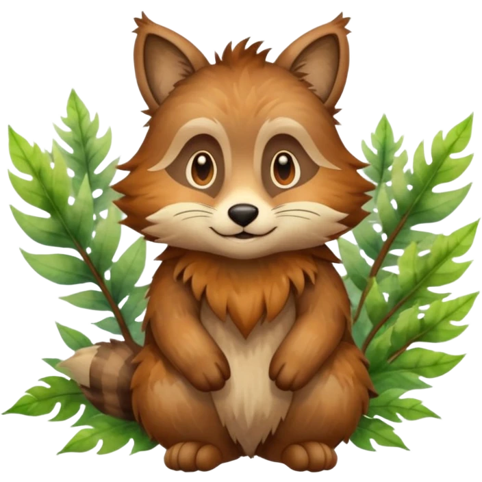 watercolor furry creature in a misty forest emoji