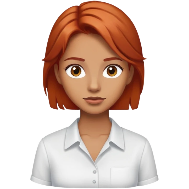 Blanca, pelinegra, ojicafe, camisa blanca  emoji