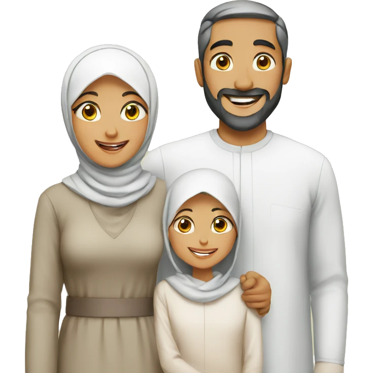 Happy Muslims family emoji