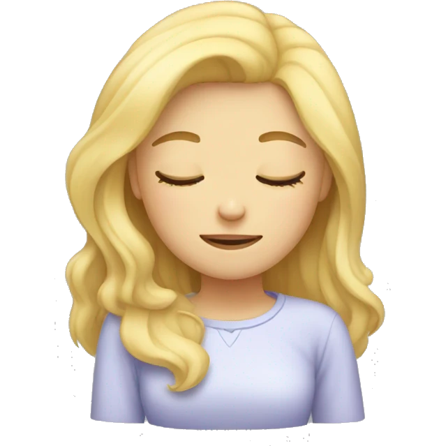 Blonde girl sleeping emoji