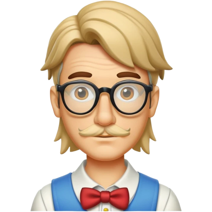 Pinocchio with a mullet and glasses emoji