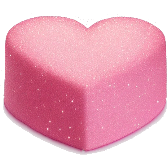 Pink sparkly heart cake emoji
