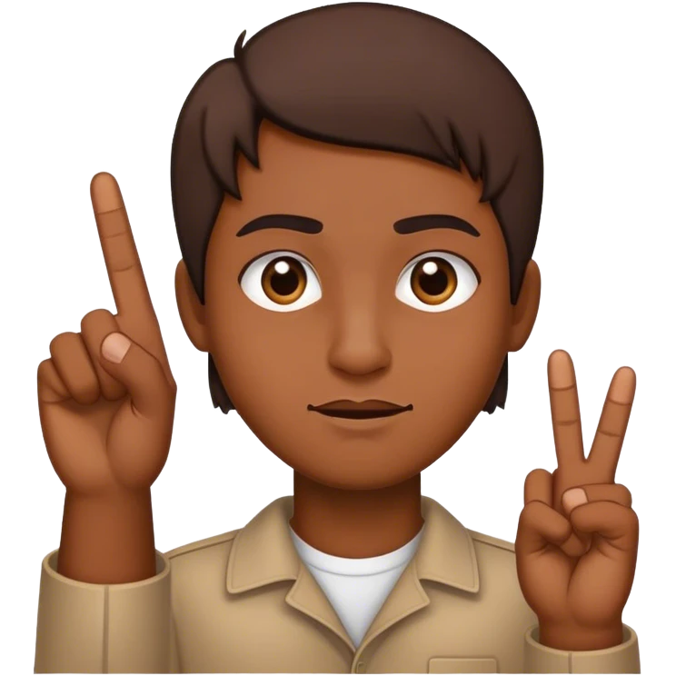 Two Middle finger with straight face  emoji