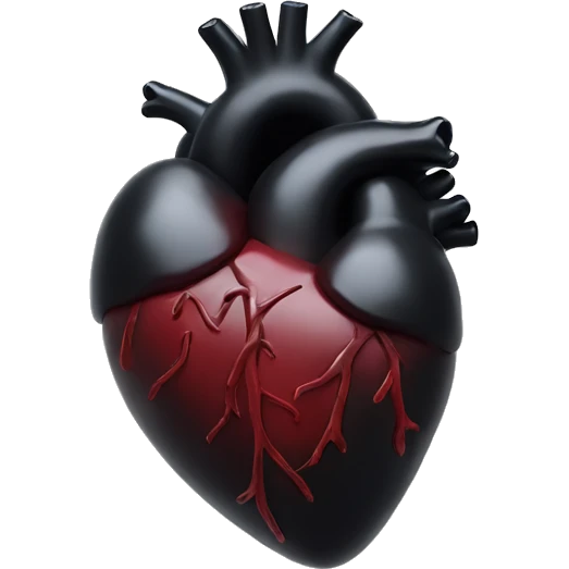 black anatomical heart emoji