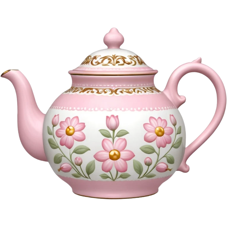 A pink and white flowery TeaPot emoji