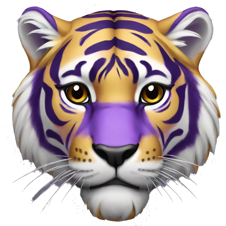 purple and gold tiger emoji
