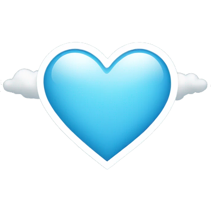 light blue heart with clouds emoji