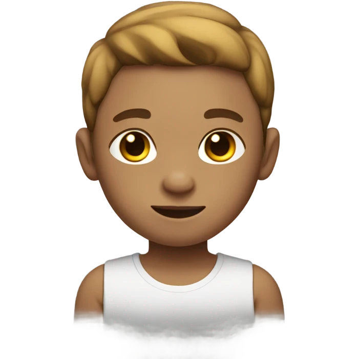 boy with light skin and a brown middle part with a goat body emoji