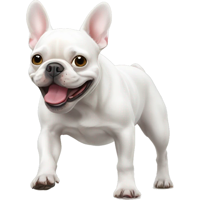 White French Bulldog having the zoomies emoji