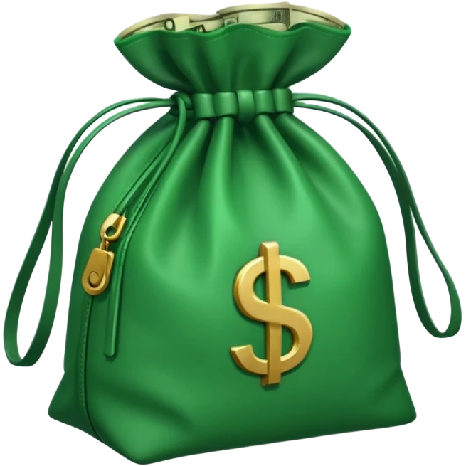 bag of cash green high contrast bright green emoji