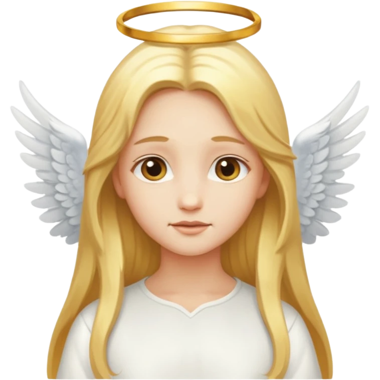 Angel with long golden hair and white wings emoji