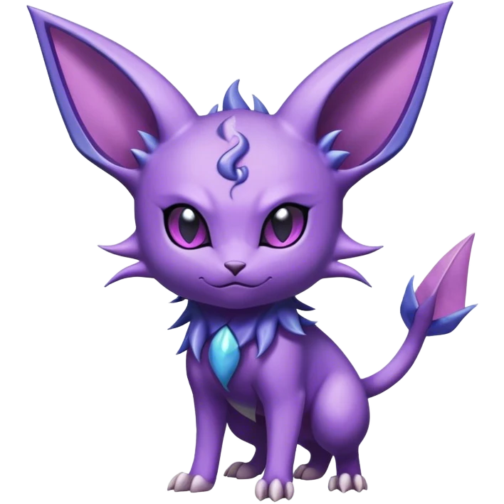 Shiny Dark Cute Edgy Cool Espeon-Haunter-Nidorino-fusion-hybrid full body  emoji