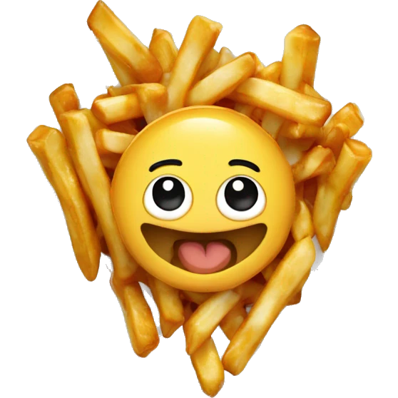 Poutine qui mange une poutine emoji