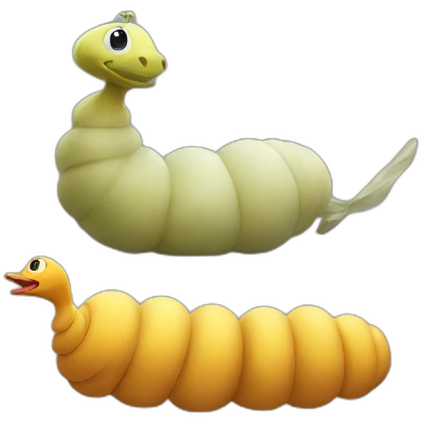 caterpillar and goose emoji