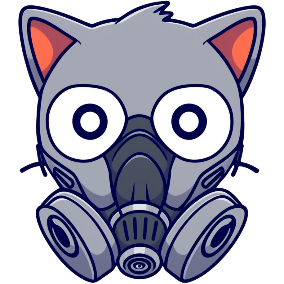 Cat wearing a gas mask emoji