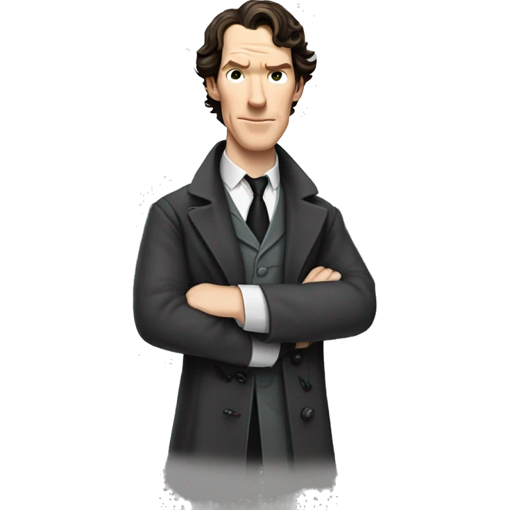 Sherlock holmes Benedict Cumberbatch with lab coat and Face with Tears of Joy emoji