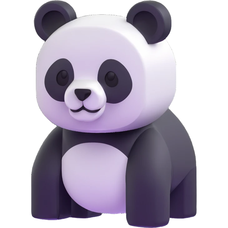 minecraft panda, blocky, 3d emoji