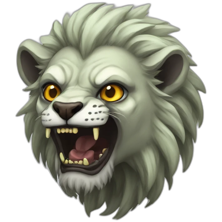 Zombie lions undead male and female emoji