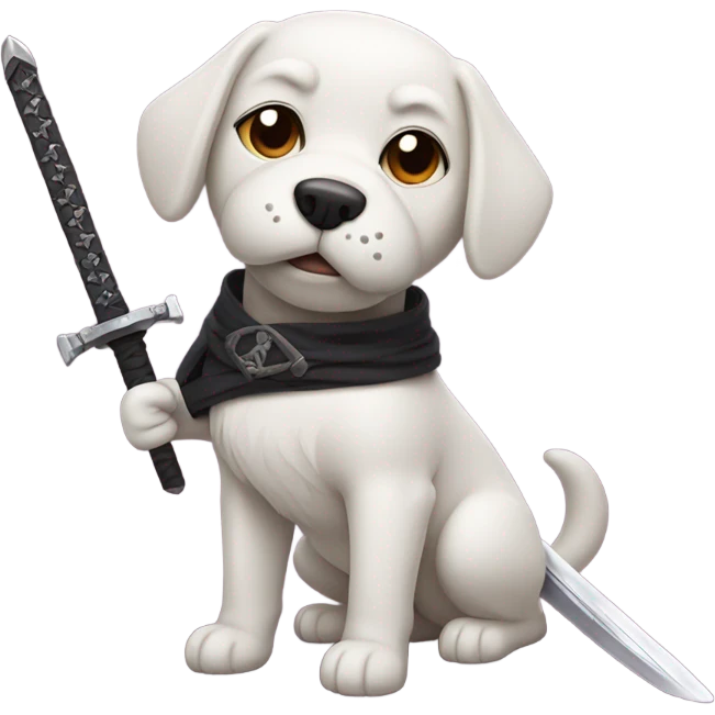 Dog with ninja sword emoji