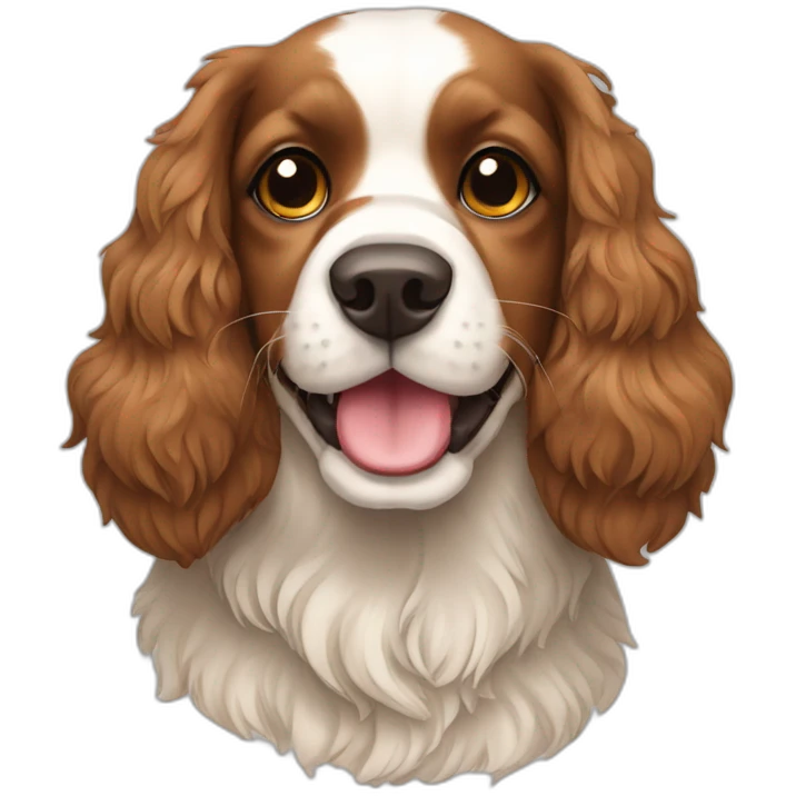 Spaniel brincando com bola emoji