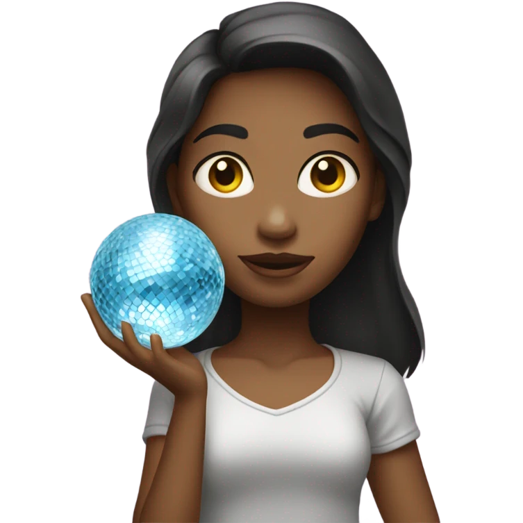 girl with a disco ball  emoji