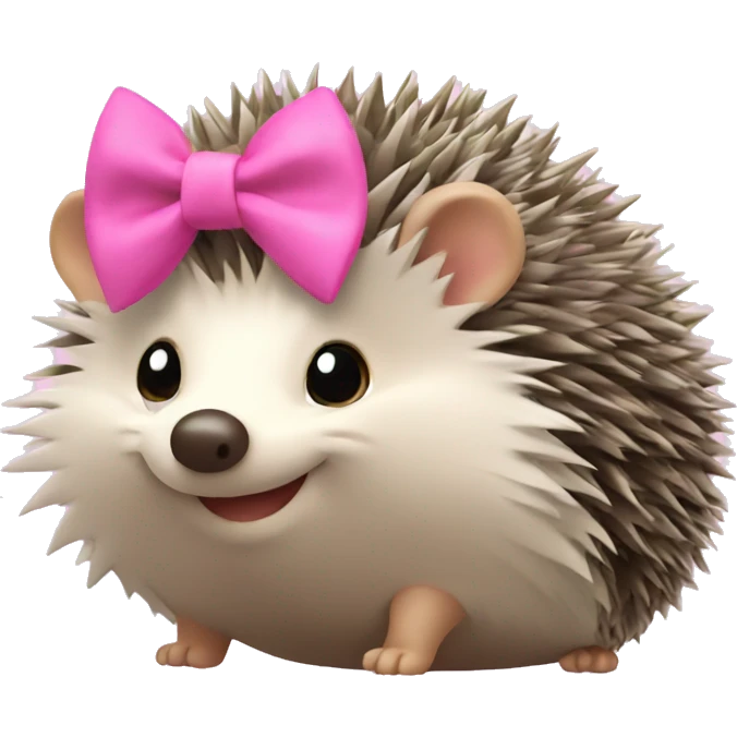 hedgehog with a pink bow ￼ emoji