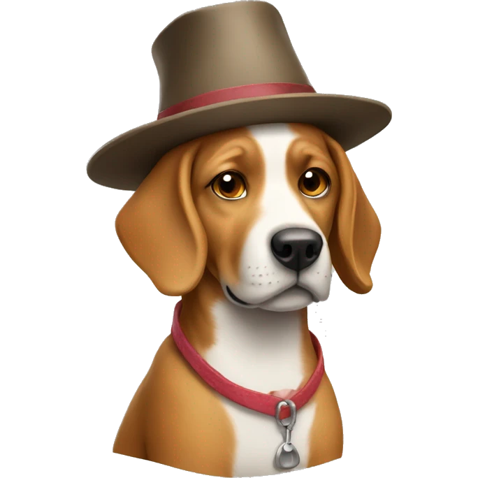 Draw a dog with a hat on
 emoji