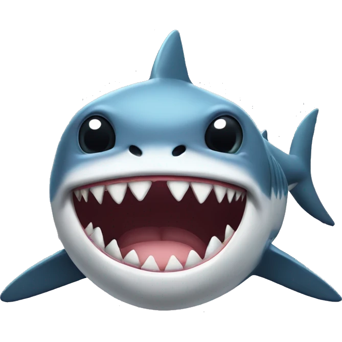 shark with no teeth with a poop on his head emoji