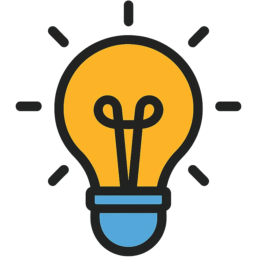 bulb, modern color icon style, clean lines, simple and recognizable emoji