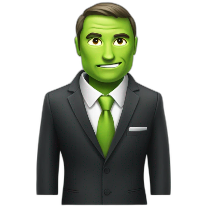 NVIDIA logo in a suit emoji