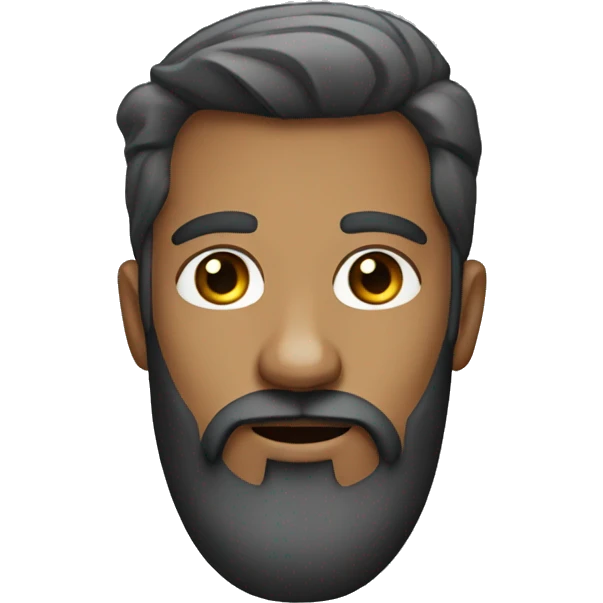 male portrait with beard long h emoji