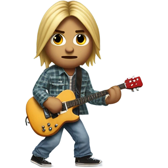 Kurt cobain playing a guitar emoji