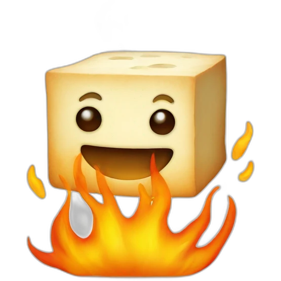 tofu on fire emoji