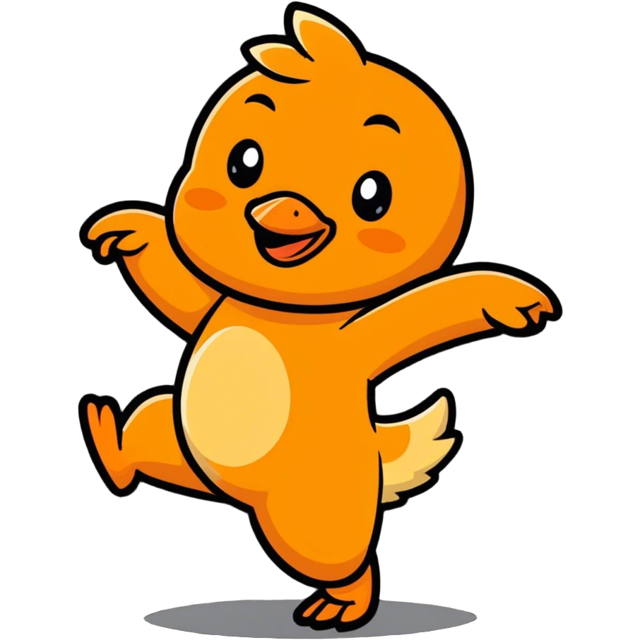 Orange chicken dancing  emoji
