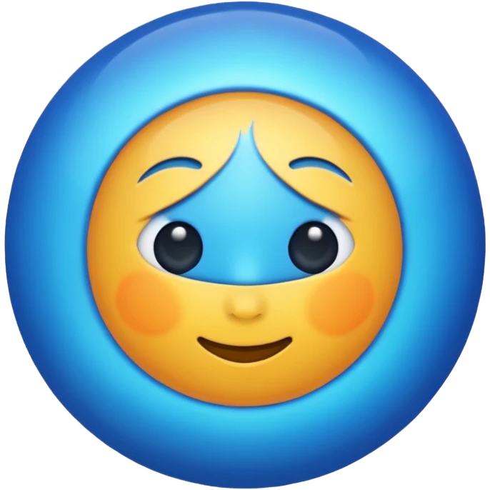 A blue realistic sun emoji