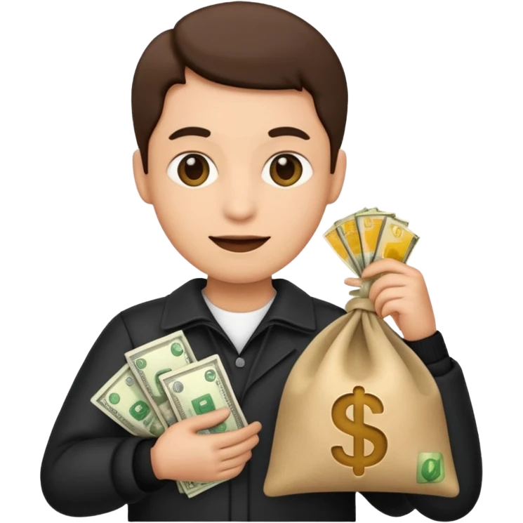 Ladrão com saco de dinheiro emoji  emoji