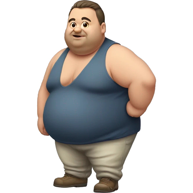Fat man playing the game  emoji
