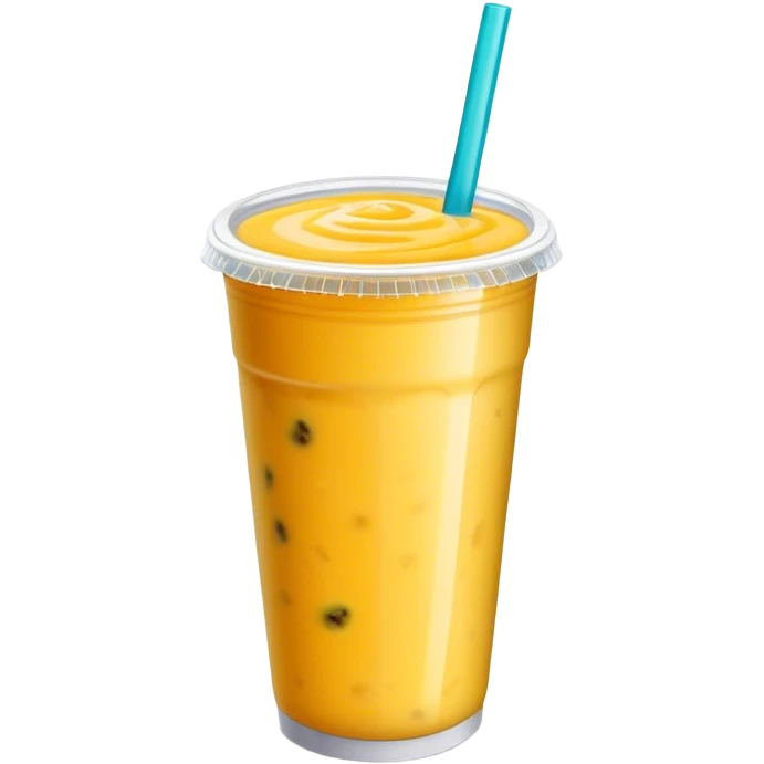 Passionfruit smoothie in to go cup emoji