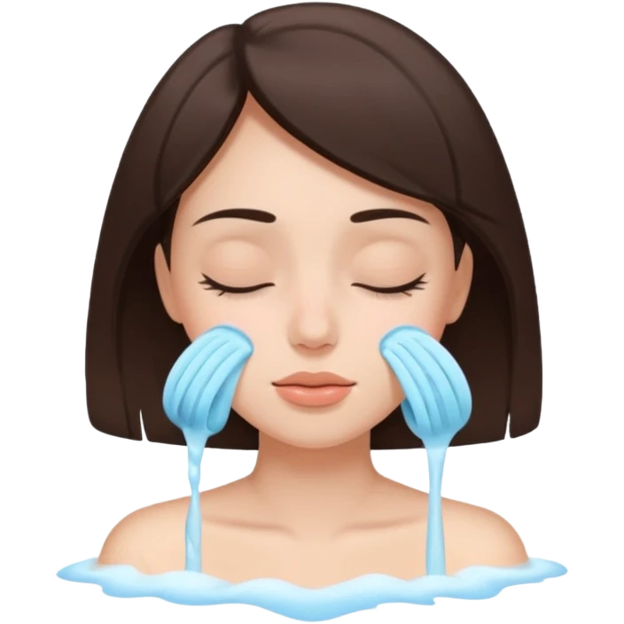 girl brunette getting a deep facial cleansing eyes closed emoji