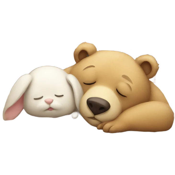 bear and bunny sleeping emoji