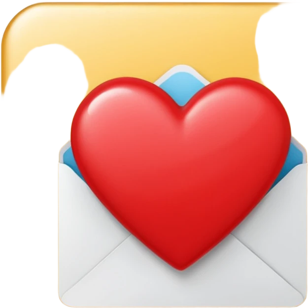 red greeting card emoji